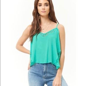 Forever 21 Embroidered Lace-Trim Swing Cami